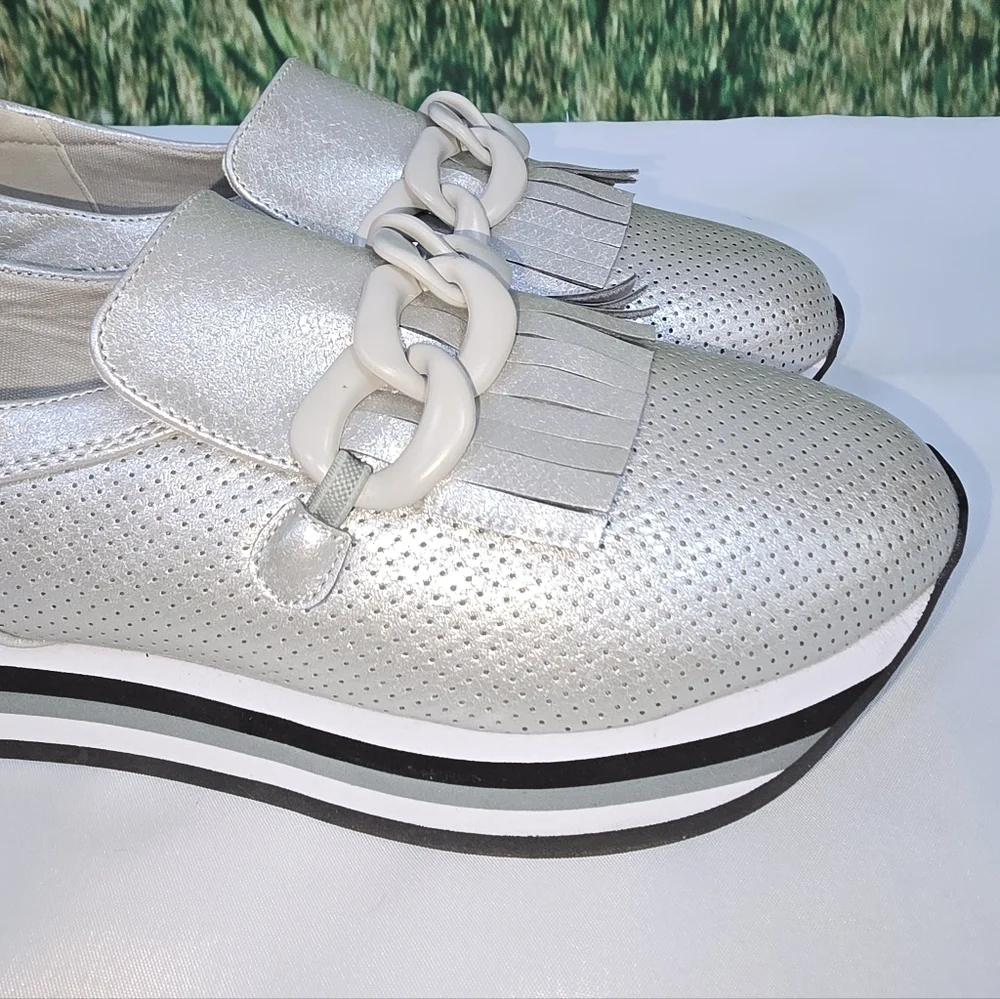 COCONUTS by Matisse Bess Metallic EVA Platform Loafer Sneaker Hybrid Size 7